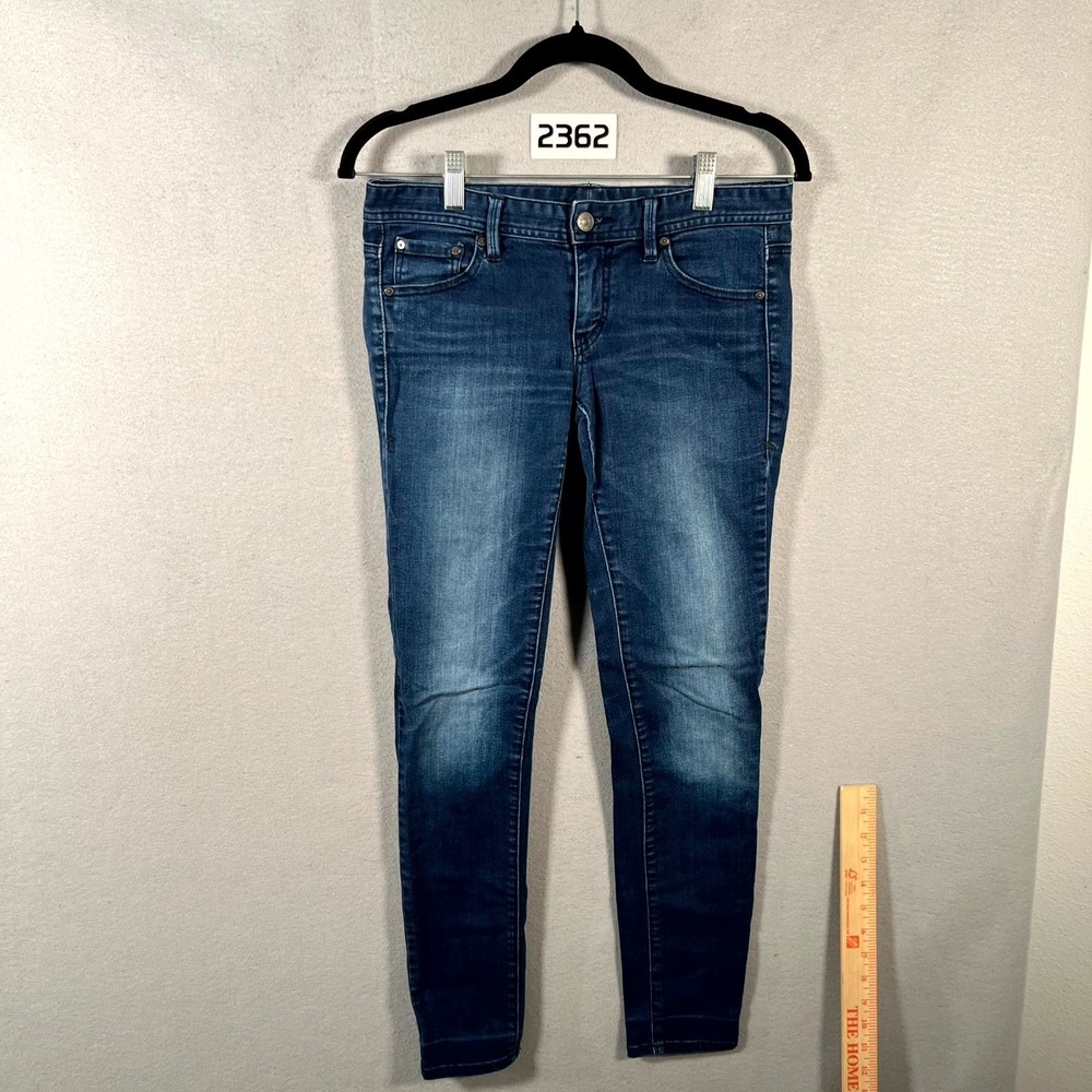 Armani Exchange Skinny Jeans Womens 2 Blue Denim Cotton‎ Stretch Logo Dark Wash